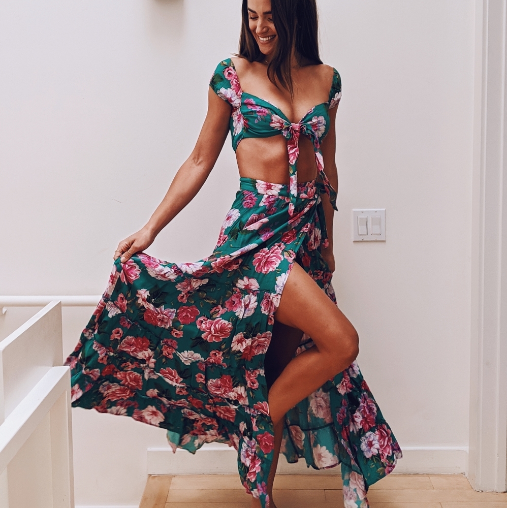 Lovers + Friends Floral Maxi Skirt Set